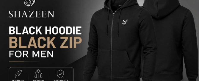 Black Hoodie Black Zip for Men in UK