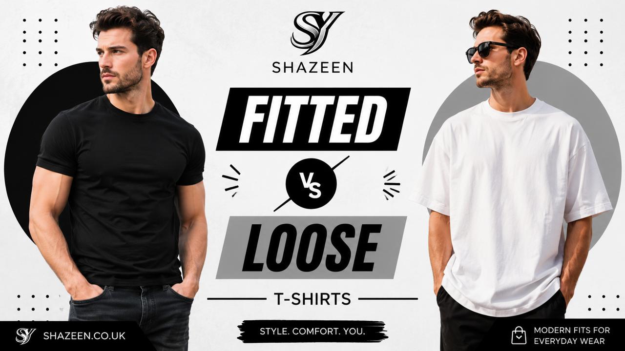 Fitted vs Loose T-Shirts Black and White