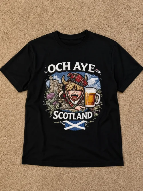 Och Aye Scotland Black T-Shirt