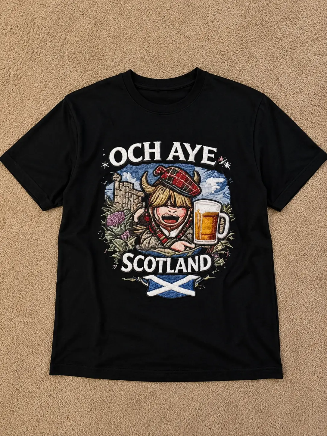 Och Aye Scotland Black T-Shirt 2 Och Aye Scotland Black T-Shirt