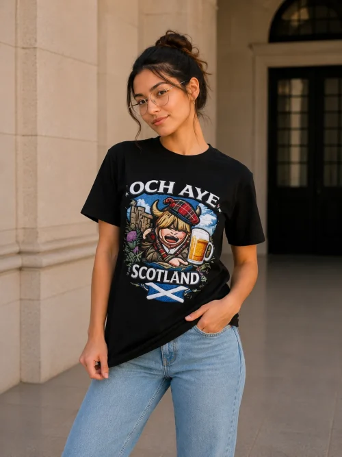Och Aye Scotland Black T-Shirt