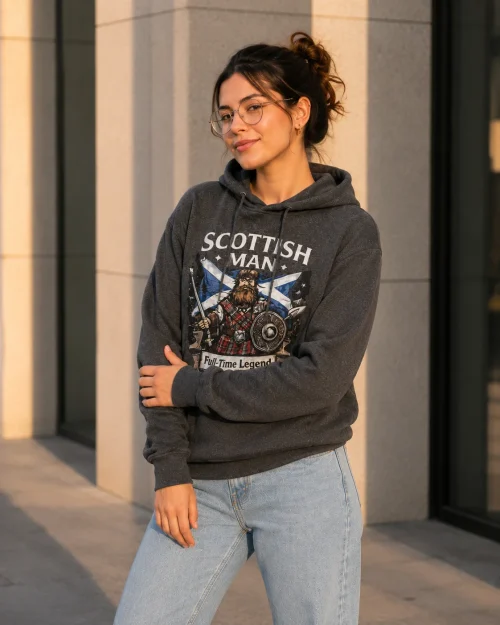 Scottish Man Graphic Charcoal Hoodie