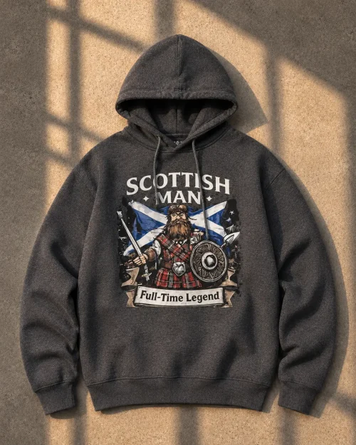 Scottish Man Graphic Charcoal Hoodie